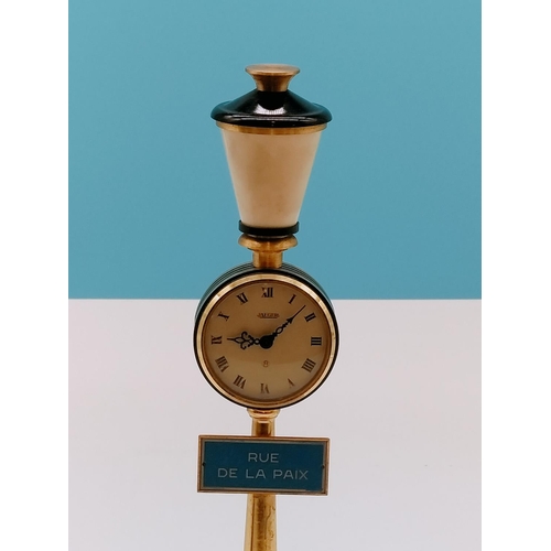 1 - Boxed Jaeger 'Rue De La Paix' Street Lamp Clock. 28cm Tall. W/O.