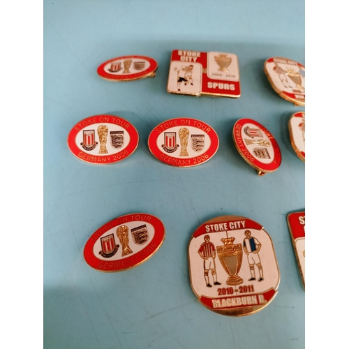 170A - Collection of Approx 20 Enamel Pin Badges relating to Stoke City FC.