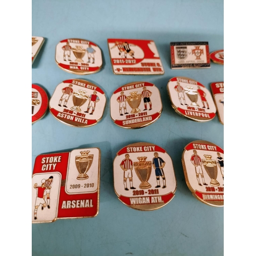 170A - Collection of Approx 20 Enamel Pin Badges relating to Stoke City FC.