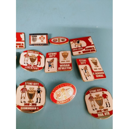 170A - Collection of Approx 20 Enamel Pin Badges relating to Stoke City FC.