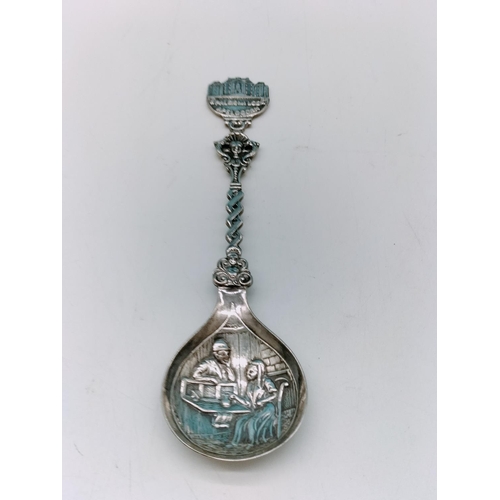 258 - Danish Silver Repousse Spoon.