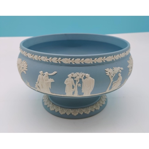 260 - Wedgwood Blue Jasper Footed Bowl. 13cm High, 20cm Diameter.