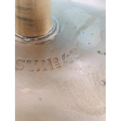 554 - Brass Primus Stove. 21.5cm High, 21cm Diameter.