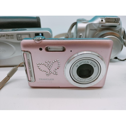 556 - Collection of Cameras to include Fine Pix 2800 Zoom, Lumix DMC T23, Sony Cyber Shot DSC - S930 Trave... 