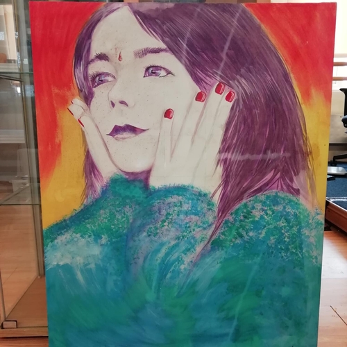 558 - 3 x Oil on Canvas 'Jimmy Hendrix' and 'Venus as a Boy' 100cm x 80cm plus Smaller Canvas of 'Jimi Hen... 