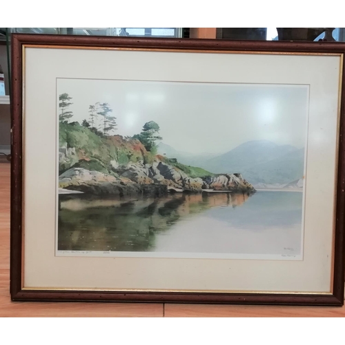 559 - Framed and Glazed Limited Edition Rob Piercey Print 'Rocks at Borth Y Gest'. Signed. 75cm x 60cm.