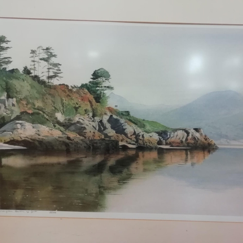 559 - Framed and Glazed Limited Edition Rob Piercey Print 'Rocks at Borth Y Gest'. Signed. 75cm x 60cm.