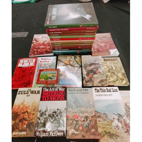 569 - Collection of Books to include Nature Library Books (14) plus Pre 1914 Battles and Wars Books.