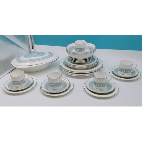 570 - Royal Doulton 30 Pieces Dinner Ware in the 'Counterpoint' Pattern to include Plates, Dishes, Cups an... 