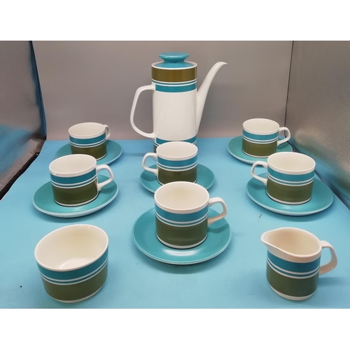 572 - 1970's J & G Meakin 15 Piece Coffee Set in the 'Elite' Pattern.