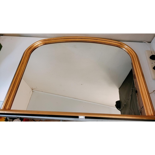 581 - Large Gold Gilt Framed Over Mantle Mirror. 78cm High x 119cm. Collection Only.