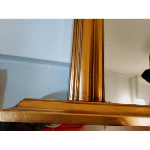 581 - Large Gold Gilt Framed Over Mantle Mirror. 78cm High x 119cm. Collection Only.