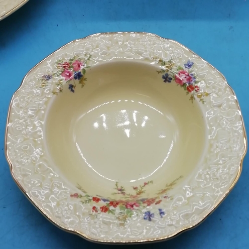585 - Crown Devon Dessert Set (Trifle Bowl and 6 Dishes) in the 'Florentine' Pattern. Seconds Quality.