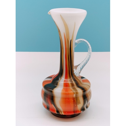 589 - Murano Glass 32cm Jug. Sticker to Base.