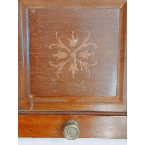 593 - Edwardian Wooden Brass Handled Coal Scuttle with Liner and Shovel. 31cm High, 47cm x 35cm.