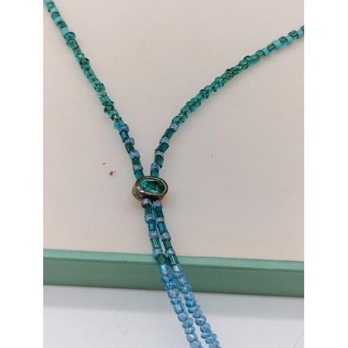 602 - New Vicenza Sterling Silver Beaded Necklace.