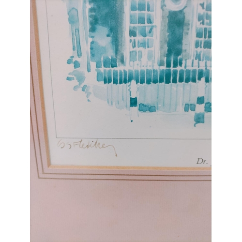 607 - Framed and Glazed Artist Signed Blue and White Prints (2) by Geoffrey Scowcroft Fletcher 'Covent Gar... 