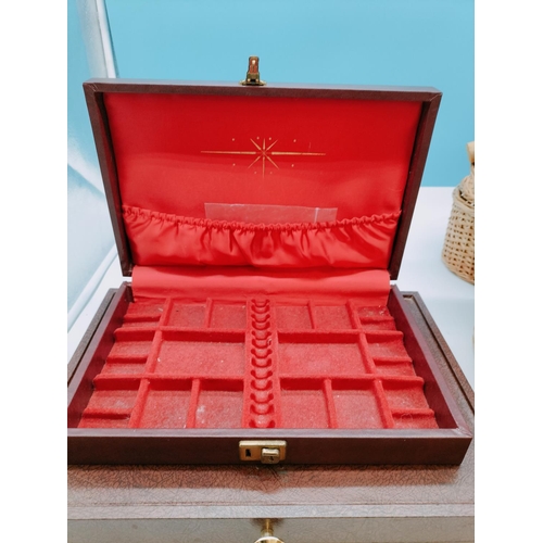 631 - Collection of Wicker Baskets plus 2 x Boxes. Largest 8cm High, 38cm x 28cm.