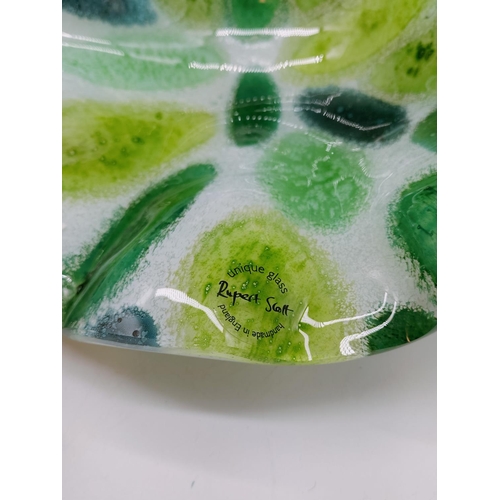 662 - Rupert Scott Art Glass Centrepiece Bowl. 29cm Diameter.