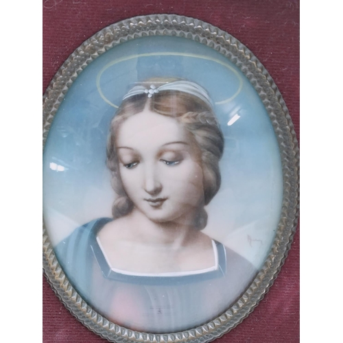 7 - Late 19th Century Italian School Hand Painted Miniature in Gilt Frame. Follower of Raphael. 22cm x 2... 