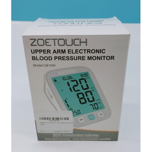 726 - New and Boxed Zoetouch Blood Pressure Monitor.