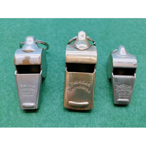 8 - Vintage Acme Thunder Whistles (4) plus Sondico Whistle.