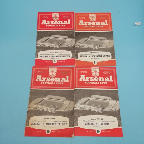 10A - Selection of Arsenal FC 1950's Home Football Programmes.