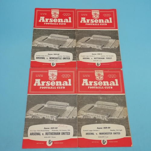 10A - Selection of Arsenal FC 1950's Home Football Programmes.