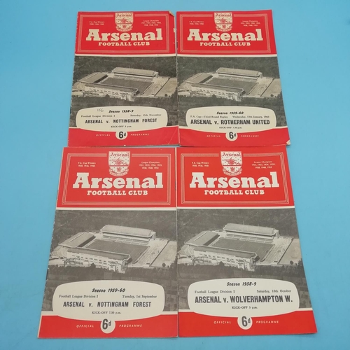 10A - Selection of Arsenal FC 1950's Home Football Programmes.