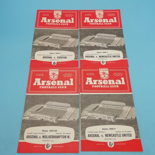 10A - Selection of Arsenal FC 1950's Home Football Programmes.