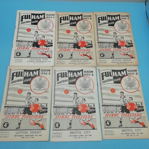 15A - Selection of Fulham FC 1950's/1960's Football Programmes.