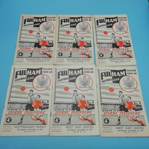 15A - Selection of Fulham FC 1950's/1960's Football Programmes.