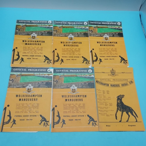 40A - Collection of Approx 37 Wolverhampton Wanderers FC 1960's Football Programmes.