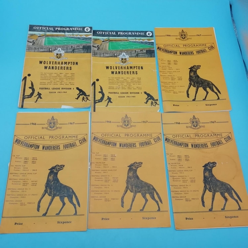 40A - Collection of Approx 37 Wolverhampton Wanderers FC 1960's Football Programmes.