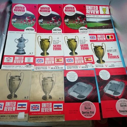 45A - Collection of Approx 60 Manchester United FC 1960's/1970's Football Programmes including European Ex... 