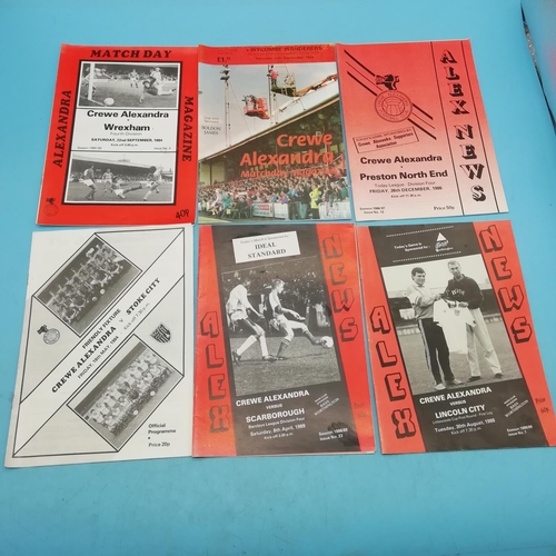 600 - Collection of Approx 70 Crewe Alexandra FC mostly 1980's/1990's Football Programmes