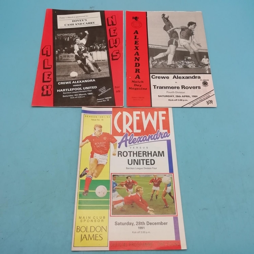 600 - Collection of Approx 70 Crewe Alexandra FC mostly 1980's/1990's Football Programmes