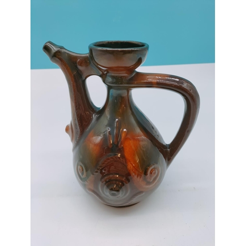 264 - Vintage Majolica Style Art Pottery 20cm Clay Jug.