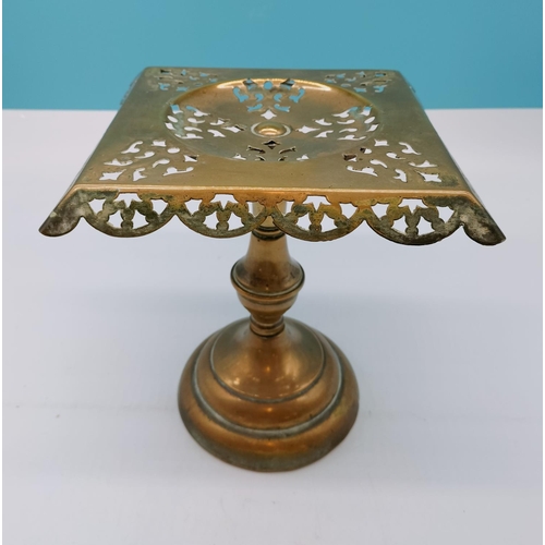 268 - Brass Trivet Pan Stand. 25cm High, 22cm x 22cm.