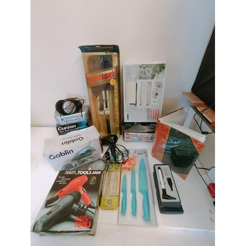 578 - Collection of Boxed Items to include Hair Dryers, New Goblin Iron, Craft Cutter Set, etc.
