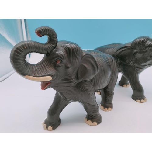 111 - Sylvac Elephant Figures No 771 (2). 21cm High, 28cm Long.