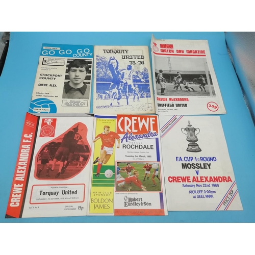 115A - Collection of Approx 80 Crewe Alexandra FC Football Programmes. Various Years.