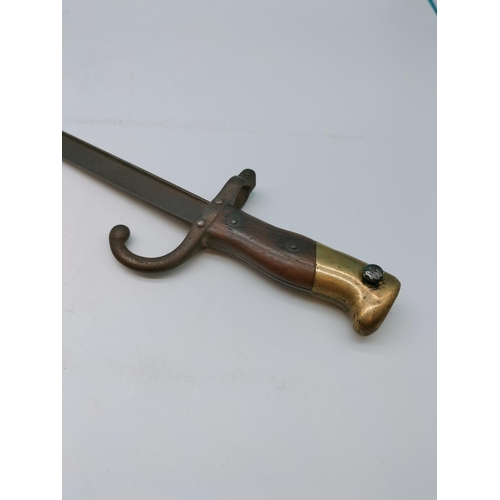 122 - Brass Topped Bayonet. 63.5cm Long.