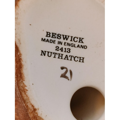 135 - Beswick 8cm Matt Figure of a Nuthatch Bird.