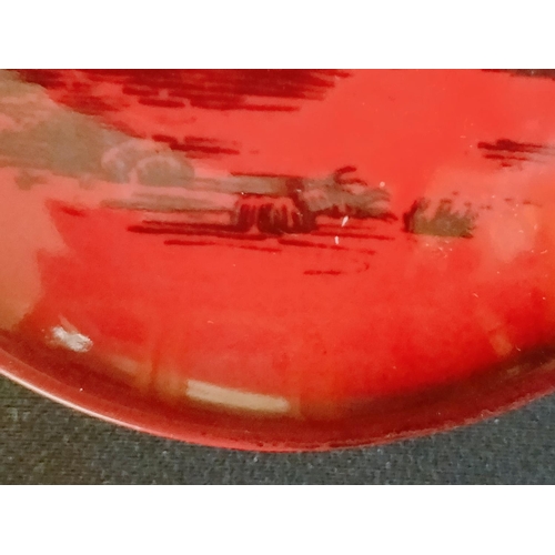 146 - Royal Doulton Flambe Pin Dish. 11cm Diameter.