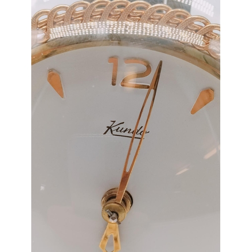 149 - German Kundo Brass and Glass Domed Clock. 15cm High.