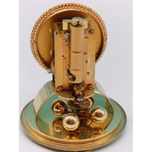 149 - German Kundo Brass and Glass Domed Clock. 15cm High.