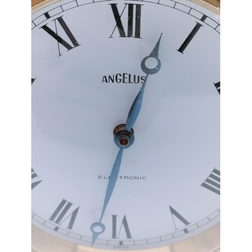 169 - Angelus Green Onyx 8 Day Mantle Clock.