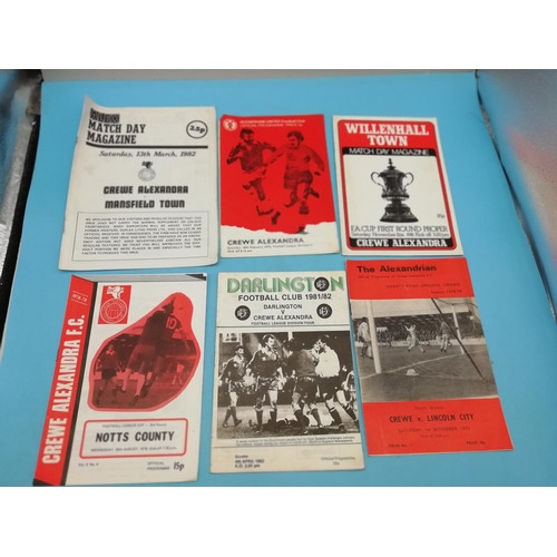 55A - Collection of Approx 65 Crewe Alexandra Football Programmes. Various Years.