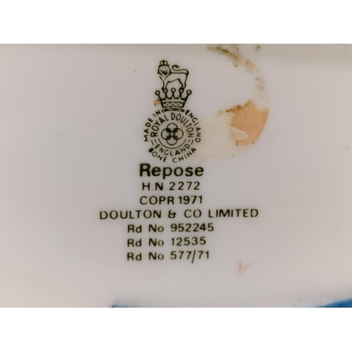 65 - Royal Doulton Lady Figure 'Repose' HN 2272. 14cm x 19cm.